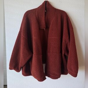 Women’s Cozy Sherpa Jacket - Rust